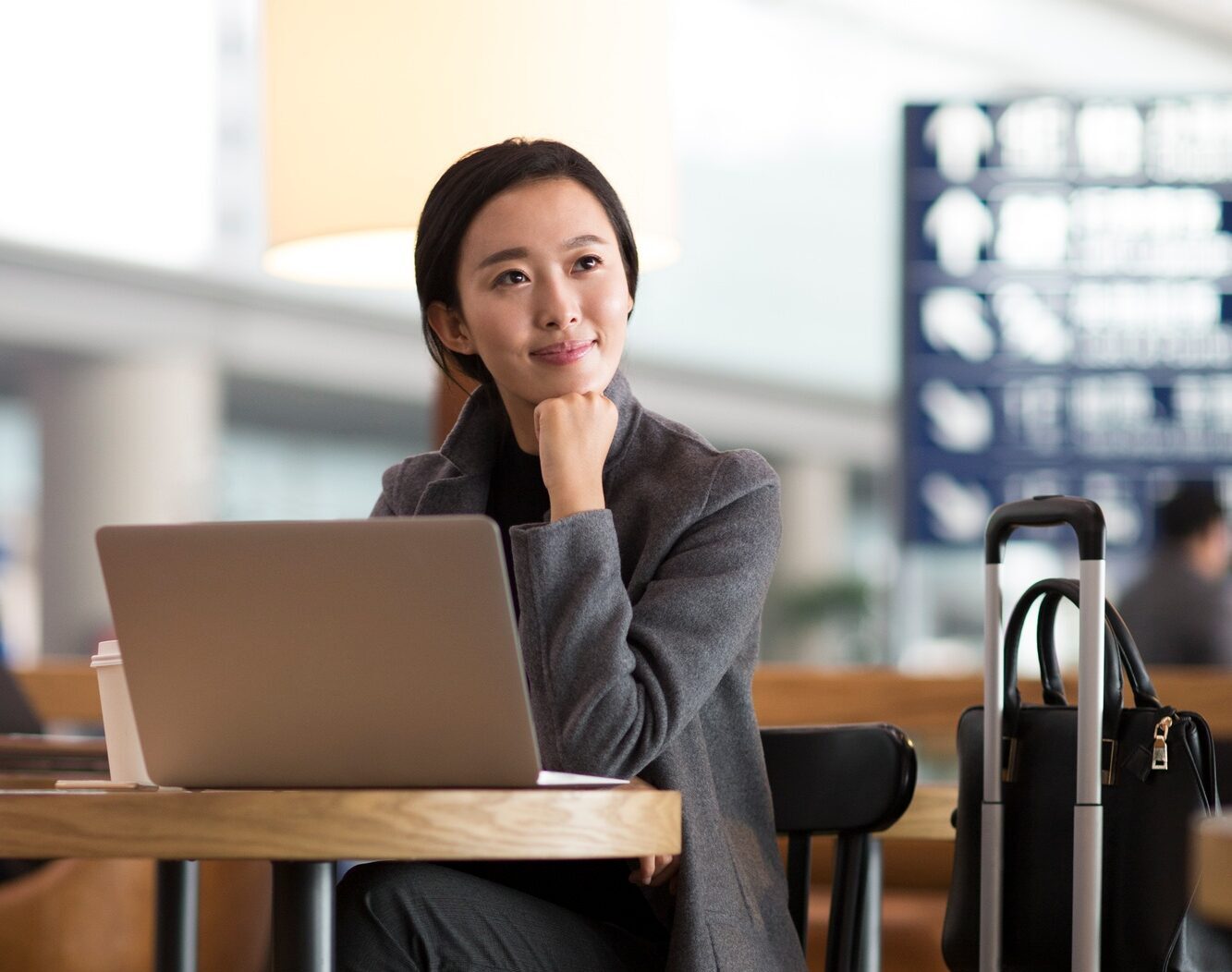 Businesswoman waiting in airport